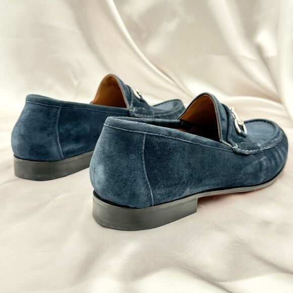 Peter Huber Ascot Classic Blue Suede Horsebit Men\'s Size 9.5 Loafers main image 9
